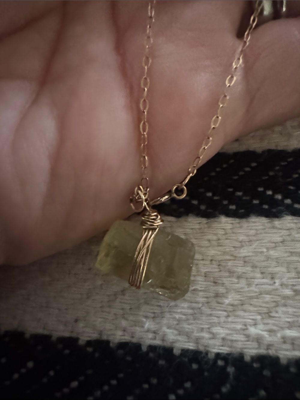 Gold Wire-Wrapped Lemon Quartz Pendant Necklace - Handmade Women Jewelry